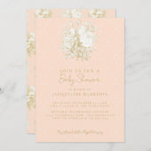 Elegant Frans Bloementoilet Roze Goud Baby shower Kaart (Voorkant / Achterkant)