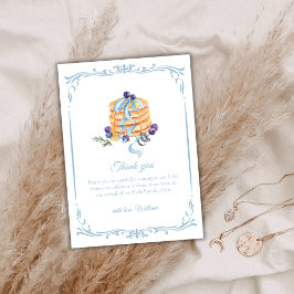 Elegant Frans Blueberry Pannenkoek Baby shower Bedankkaart