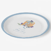 Elegant Frans Blueberry Pannenkoek Baby shower Papieren Bordje (Gekanteld)