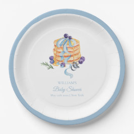 Elegant Frans Blueberry Pannenkoek Baby shower Papieren Bordje