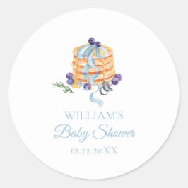 Elegant Frans Blueberry Pannenkoek Baby shower Ronde Sticker