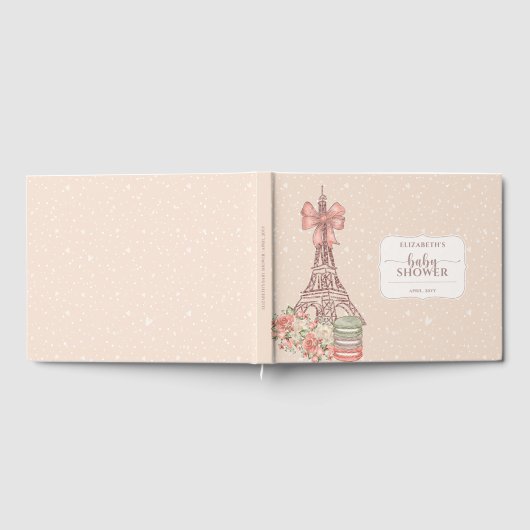 Elegant Frans Blush Beige Baby shower gastenboek (Volledig)