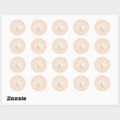 Elegant Frans Botanisch Bloemen Retouradres Ronde Sticker (Vel)