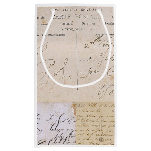 Elegant Frans Briefkaart Handschrift Klein Cadeauzakje (Achterkant)