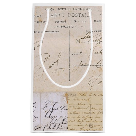 Elegant  Frans Briefkaart Handschrift Klein Cadeauzakje (Voorkant)