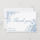 Elegant Frans chinoiserie blauw vrijgezellenfeest Bedankkaart (Voorkant)