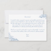 Elegant Frans chinoiserie blauw vrijgezellenfeest Bedankkaart (Achterkant)