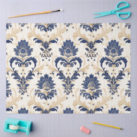 Elegant Frans Damask Decoupage Papier (Craft)