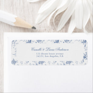 Elegant Frans  Floral Jouy retour adres Etiket