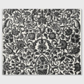 Elegant  Frans gegraveerd Bloemen Toile-Black Cadeaupapier (Vlak)