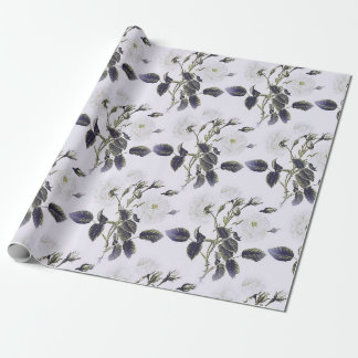 Elegant  Frans gegraveerd Floral Toile-Blue Cadeaupapier
