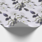 Elegant  Frans gegraveerd Floral Toile-Blue Cadeaupapier (Hoek)