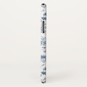 Elegant  Frans gegraveerd Floral Toile-Blue Case-Mate iPhone Case (Achterkant / rechts)