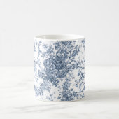 Elegant  Frans gegraveerd Floral Toile-Blue Koffiemok (Center)