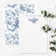 Elegant  Frans gegraveerd Floral Toile-Blue