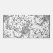 Elegant  Frans gegraveerd Floral Toile-Grey Bureaumat (Voorkant)