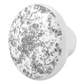 Elegant  Frans gegraveerd Floral Toile-Grey Keramische Knop (Rechts)