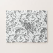 Elegant  Frans gegraveerd Floral Toile-Grey Legpuzzel (Horizontaal)