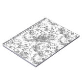 Elegant  Frans gegraveerd Floral Toile-Grey Notitieboek (Linkerzijde)