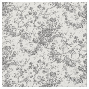Elegant  Frans gegraveerd Floral Toile-Grey Stof