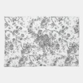 Elegant  Frans gegraveerd Floral Toile-Grey Theedoek (Horizontaal)