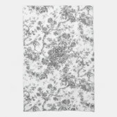 Elegant  Frans gegraveerd Floral Toile-Grey Theedoek (Verticaal)