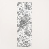 Elegant  Frans gegraveerd Floral Toile-Grey Yogamat (Voorkant)