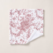Elegant  Frans gegraveerd Floral Toile-Pink Bad Handdoek (Wasdoekje)