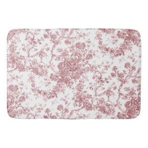 Elegant Frans gegraveerd Floral Toile-Pink Badmat