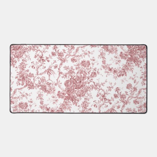 Elegant  Frans gegraveerd Floral Toile-Pink Bureaumat (Voorkant)