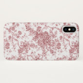 Elegant Frans gegraveerd Floral Toile-Pink Case-Mate iPhone Case (Achterkant (horizontaal))