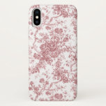 Elegant  Frans gegraveerd Floral Toile-Pink Case-Mate iPhone Case<br><div class="desc">Elegant en  roze en witte vintage toile de jouy-patroon met exotische bloemen,  wijnstokken en bladeren,  met schildpadden en manden van rozen. Dit patroon werd aangepast aan een historisch Frans textielfragment van ca. 1910 in het Smithsonian collectie. Het patroon is hoge res maar kan niet worden betegeld.</div>