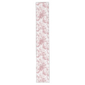 Elegant  Frans gegraveerd Floral Toile-Pink Lange Tafelloper (Voorkant)
