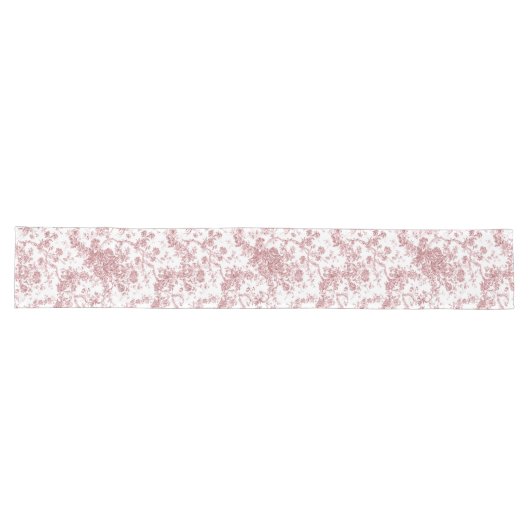 Elegant  Frans gegraveerd Floral Toile-Pink Lange Tafelloper (Horizontaal)