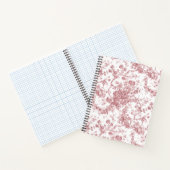 Elegant Frans gegraveerd Floral Toile-Pink Notitieboek (Binnen)