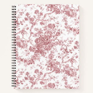 Elegant Frans gegraveerd Floral Toile-Pink Notitieboek
