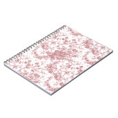 Elegant  Frans gegraveerd Floral Toile-Pink Notitieboek (Linkerzijde)