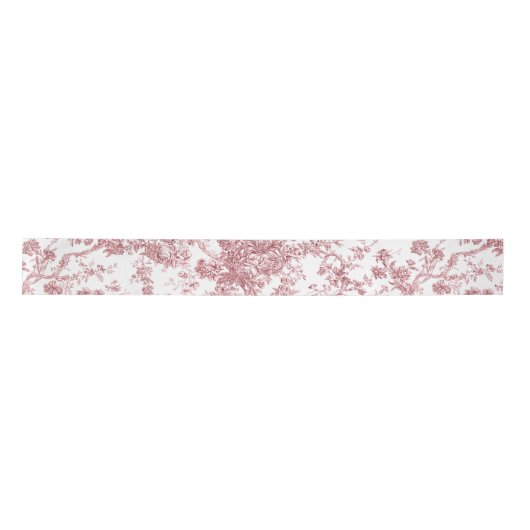 Elegant  Frans gegraveerd Floral Toile-Pink Satijnen Lint (Voorkant)