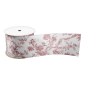 Elegant  Frans gegraveerd Floral Toile-Pink Satijnen Lint (Spoel)