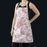 Elegant  Frans gegraveerd Floral Toile-Pink Schort<br><div class="desc">Elegant en  roze en witte vintage toile de jouy-patroon met exotische bloemen,  wijnstokken en bladeren,  met schildpadden en manden van rozen. Dit patroon werd aangepast aan een historisch Frans textielfragment van ca. 1910 in het Smithsonian collectie. Het patroon is hoge res maar kan niet worden betegeld.</div>