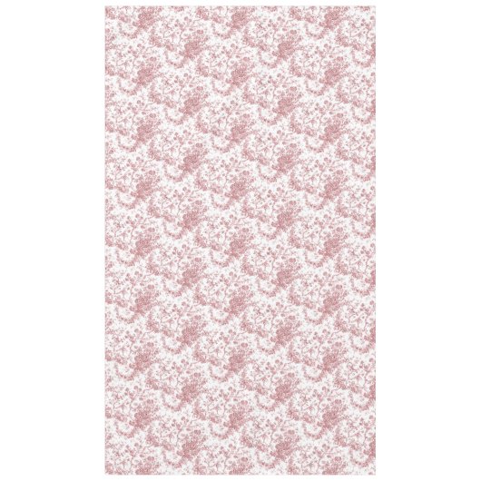 Elegant  Frans gegraveerd Floral Toile-Pink Tafelkleed (Voorkant)