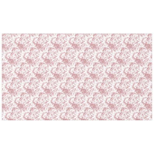 Elegant  Frans gegraveerd Floral Toile-Pink Tafelkleed (Voorkant (Horizontaal))