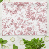 Elegant  Frans gegraveerd Floral Toile-Pink Theedoek (Gevouwen)