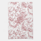 Elegant  Frans gegraveerd Floral Toile-Pink Theedoek (Verticaal)