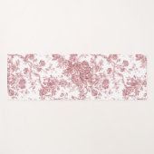 Elegant  Frans gegraveerd Floral Toile-Pink Yogamat (Voorkant (horizontaal))