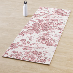 Elegant  Frans gegraveerd Floral Toile-Pink Yogamat