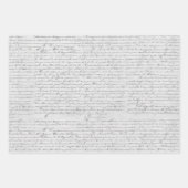 Elegant  Frans Handgeschreven Brief Grijs Inpakpapier Vel (Voorkant)