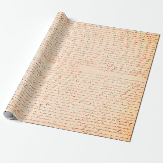 Elegant  Frans Handgeschreven Letter Rood Cadeaupapier (Uitgerold)