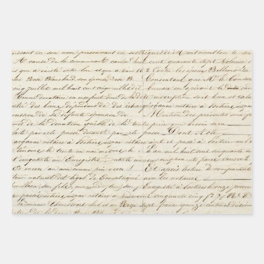 Elegant Frans handgeschreven Letter-script Inpakpapier Vel (Voorkant 3)