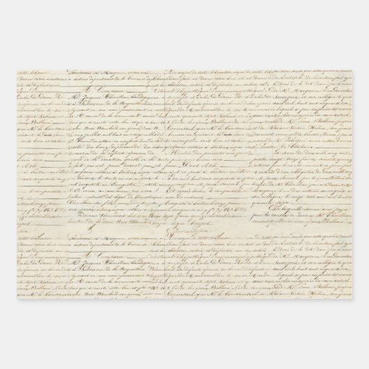 Elegant Frans handgeschreven Letter-script Inpakpapier Vel (Voorkant)